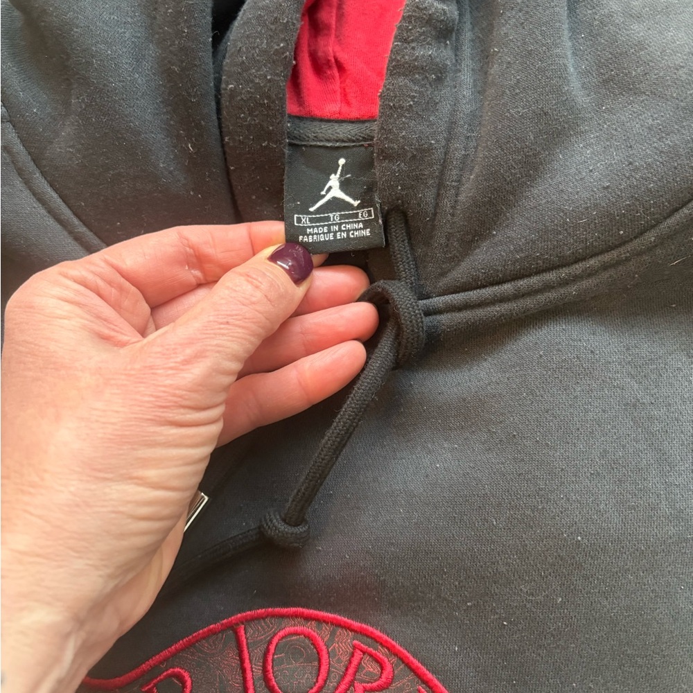 Jordan Charcoal Hoodie with Red Accents - Picture 2 of 3